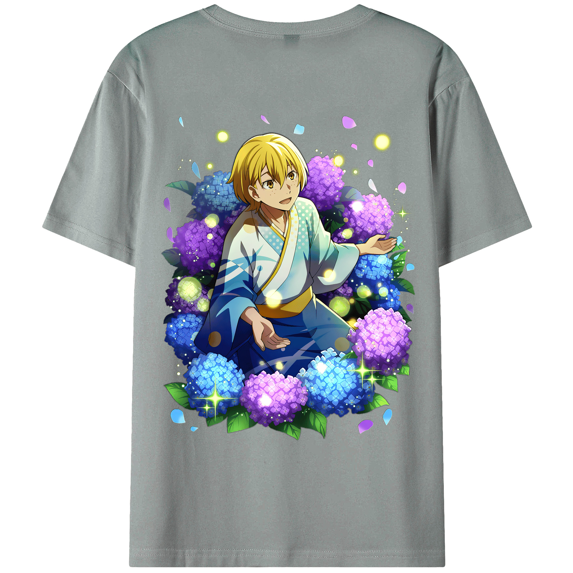 （画像用） 文豪ストレイドッグス Bungo Stray Dogs 綿100％ メンズ半袖Tシャツ（バックプリント） 通気性
